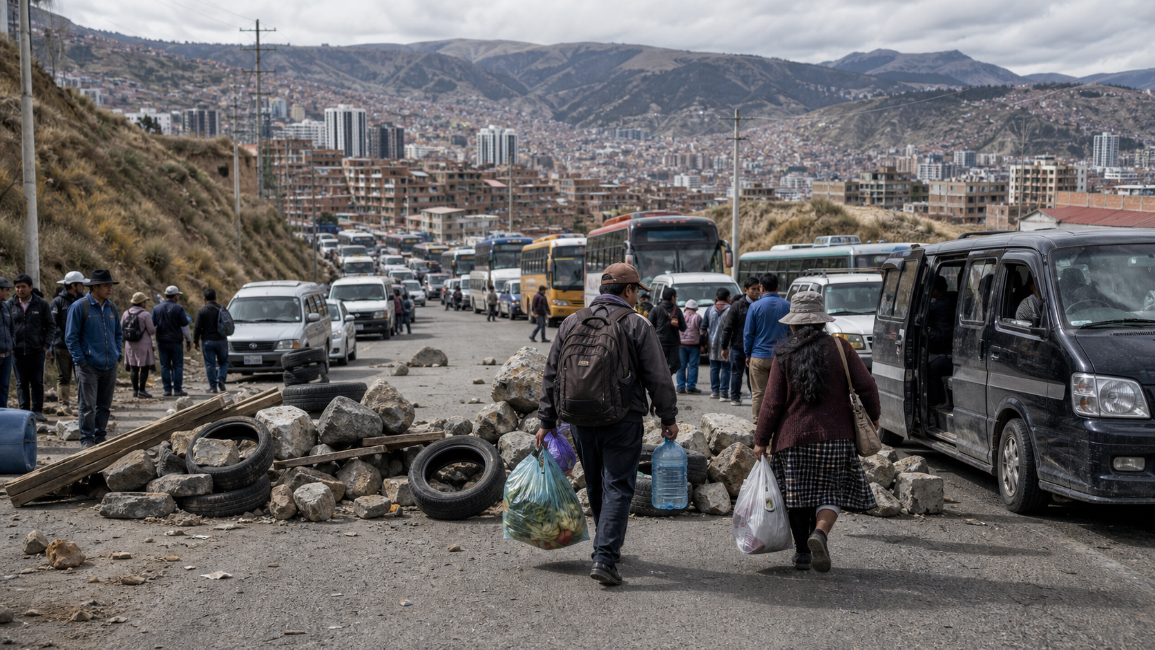 Bolivia hoy: más de 90 bloqueos, La Paz sitiada y Rodrigo Paz contra las cuerdas