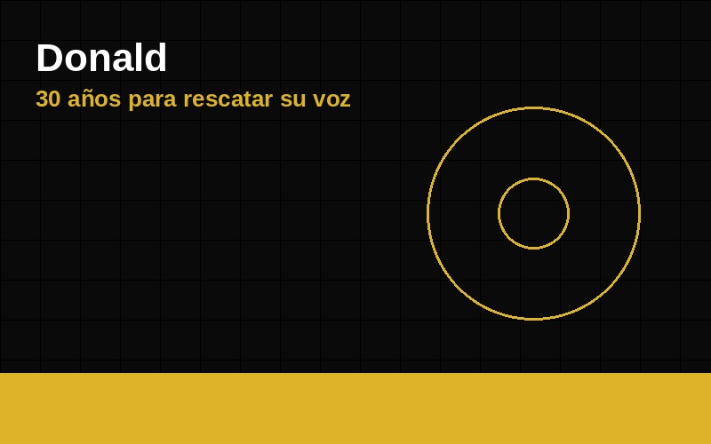 El primer disco de Donald estuvo mas de treinta anos atrapado y ahora vuelve a respirar