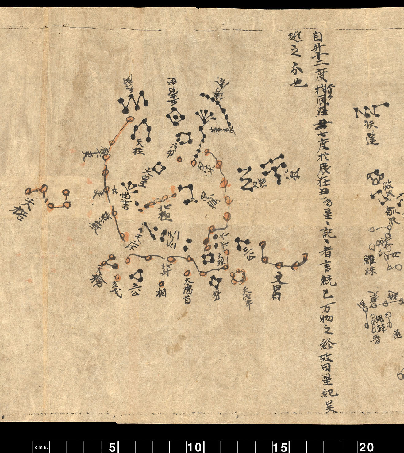 El mapa estelar de Dunhuang puso 1345 estrellas en un rollo de papel