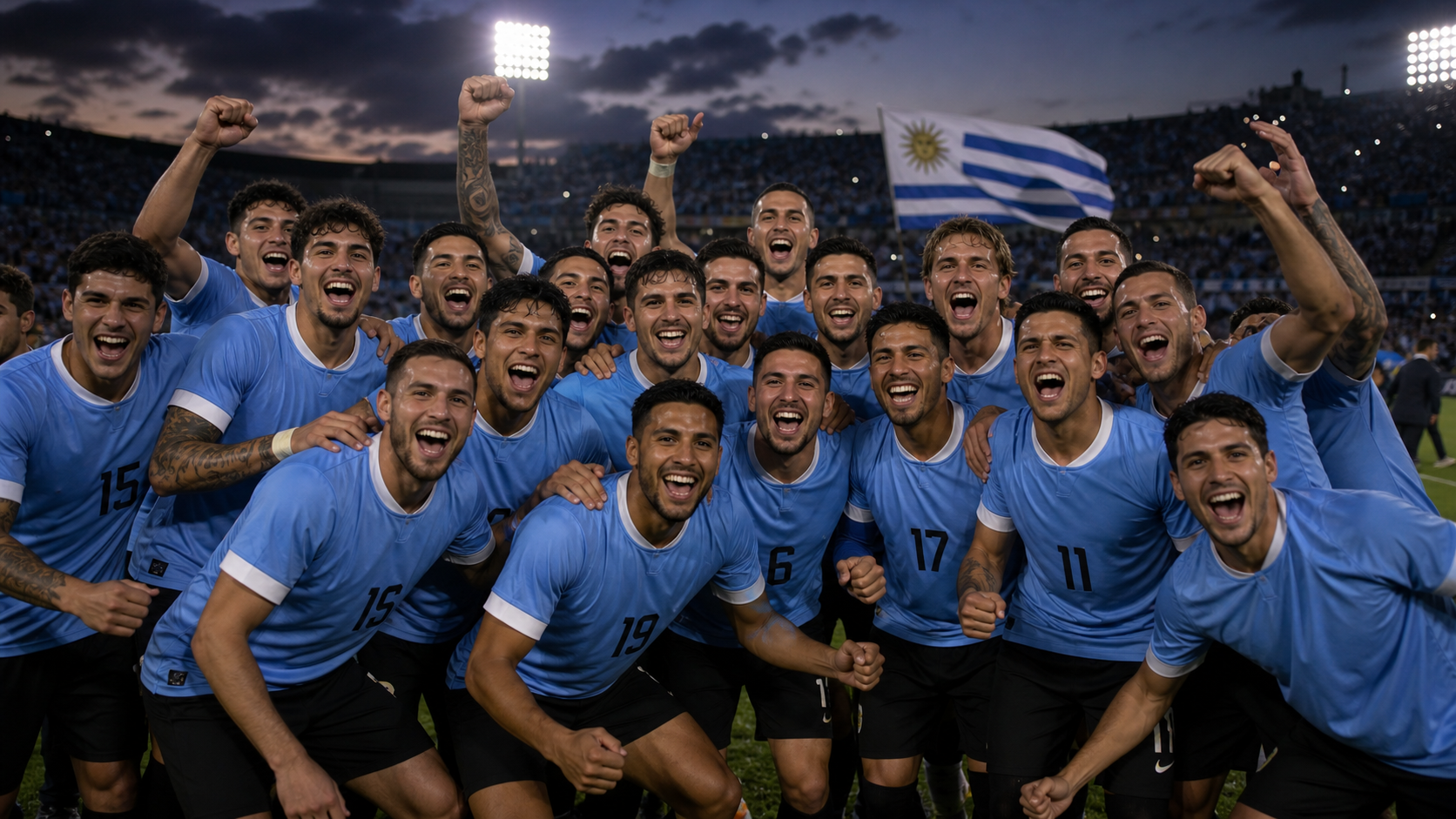 Marcelo Bielsa dando instrucciones a la selección de Uruguay en un partido nocturno